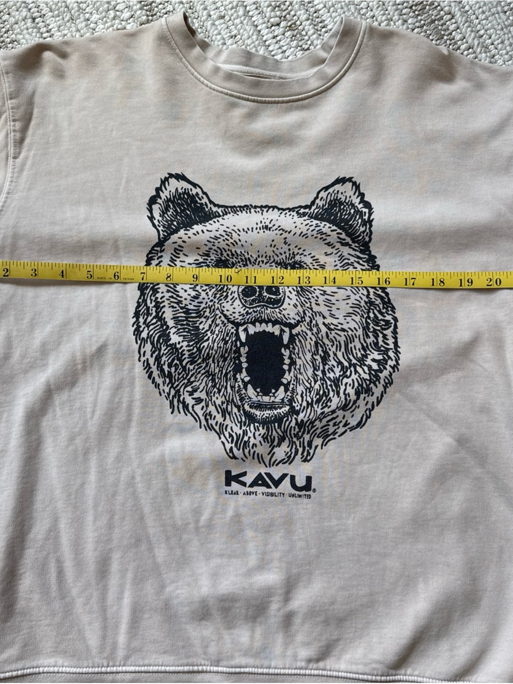 Kavu Core Crew Neck Long Sleeve Pullover Sweatshirt Size Unisex medium BEAR - Picture 8 of 16